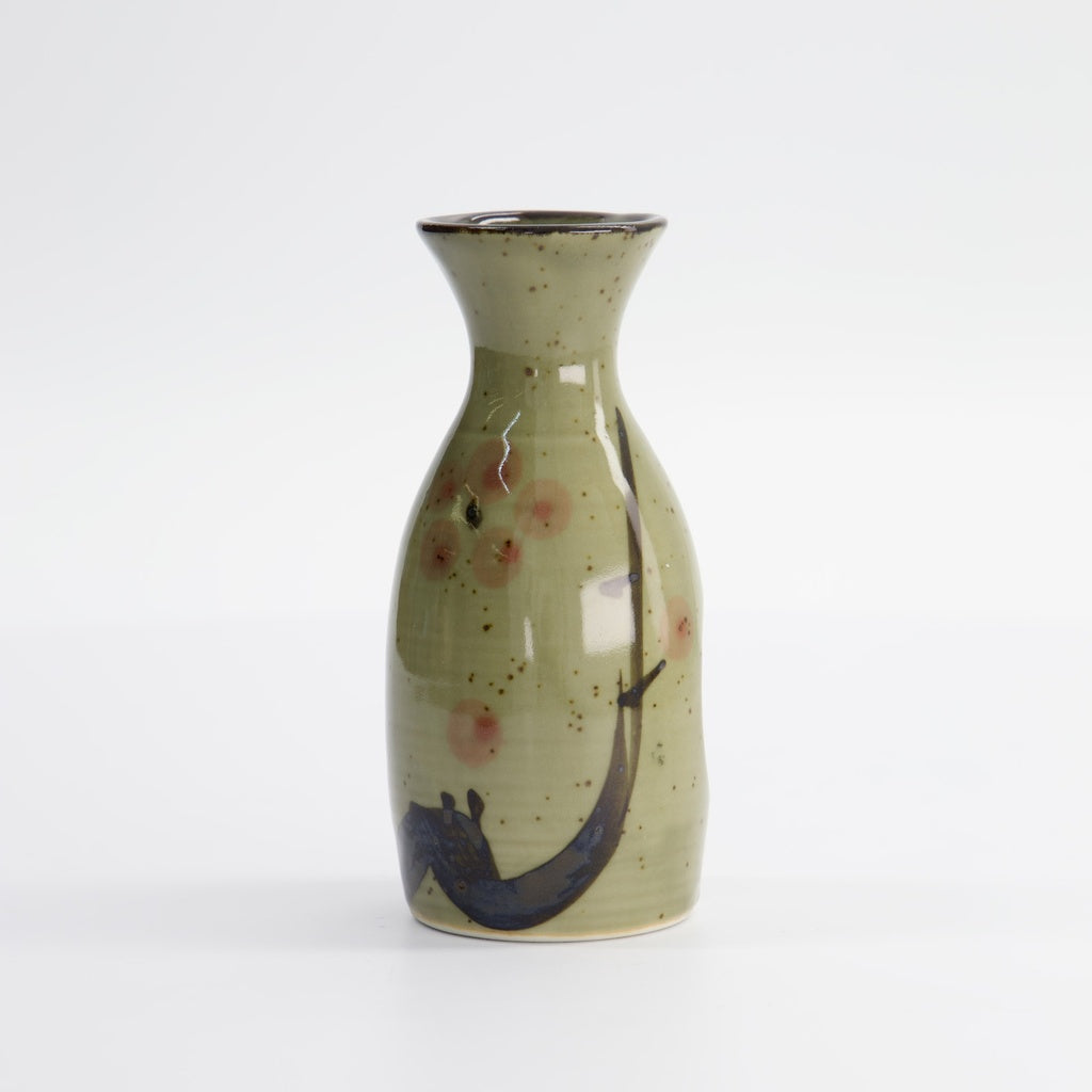 Sake Bottle 5.5x12.7cm 140ml Green Sakura