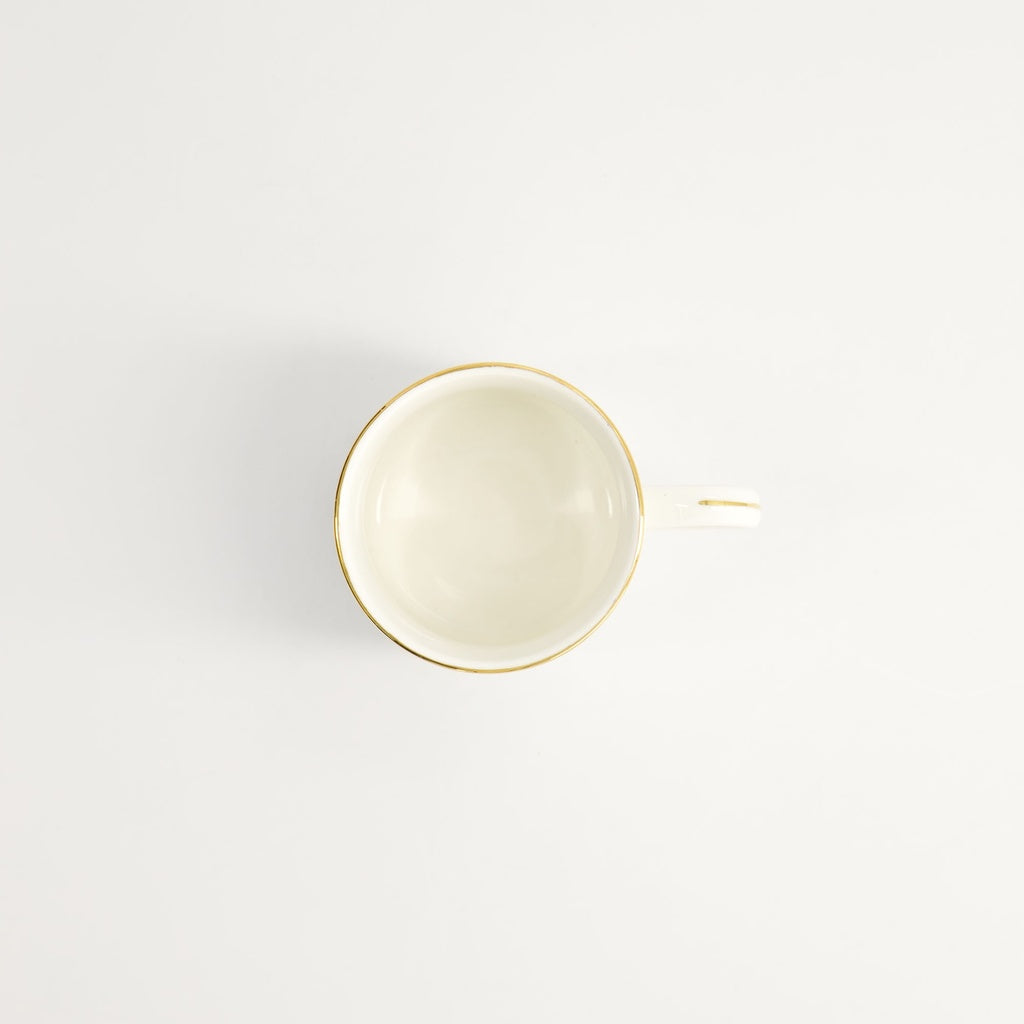 Nippon White Gold Rim Straight Cup Wave