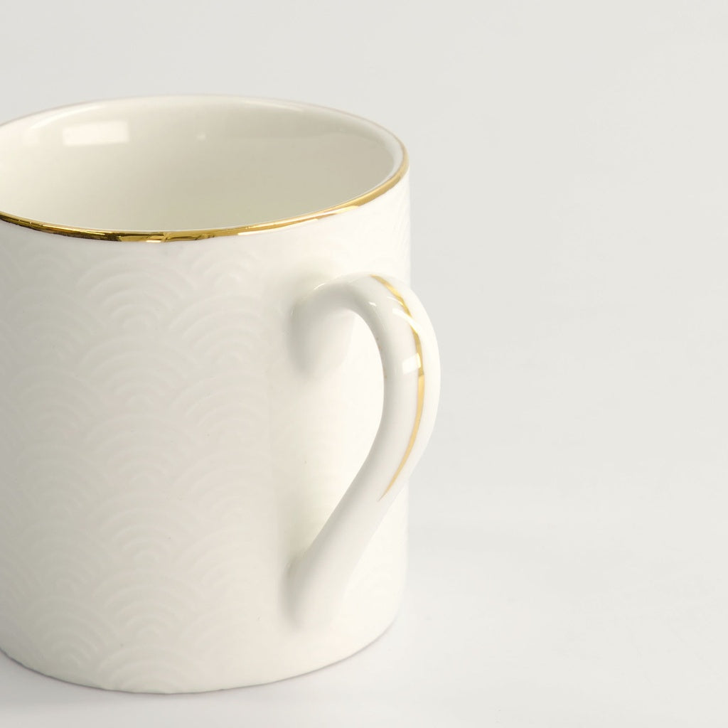 Nippon White Gold Rim Straight Cup Wave