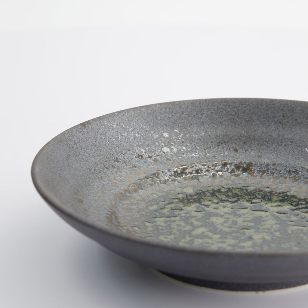 Minoyaki Mori Aya Black Deep Plate 23x5cm