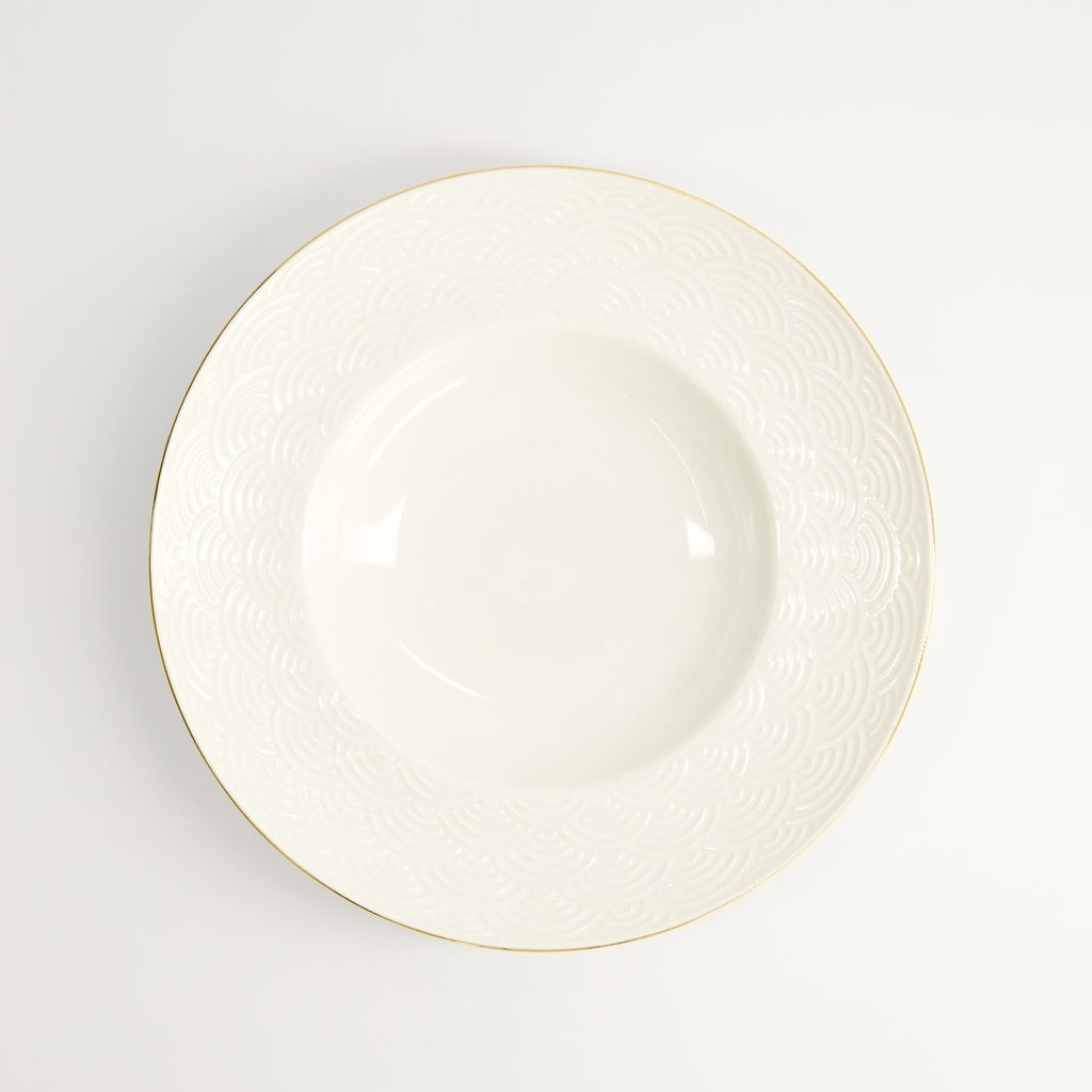 Nippon White Gold Rim Deep Plate
