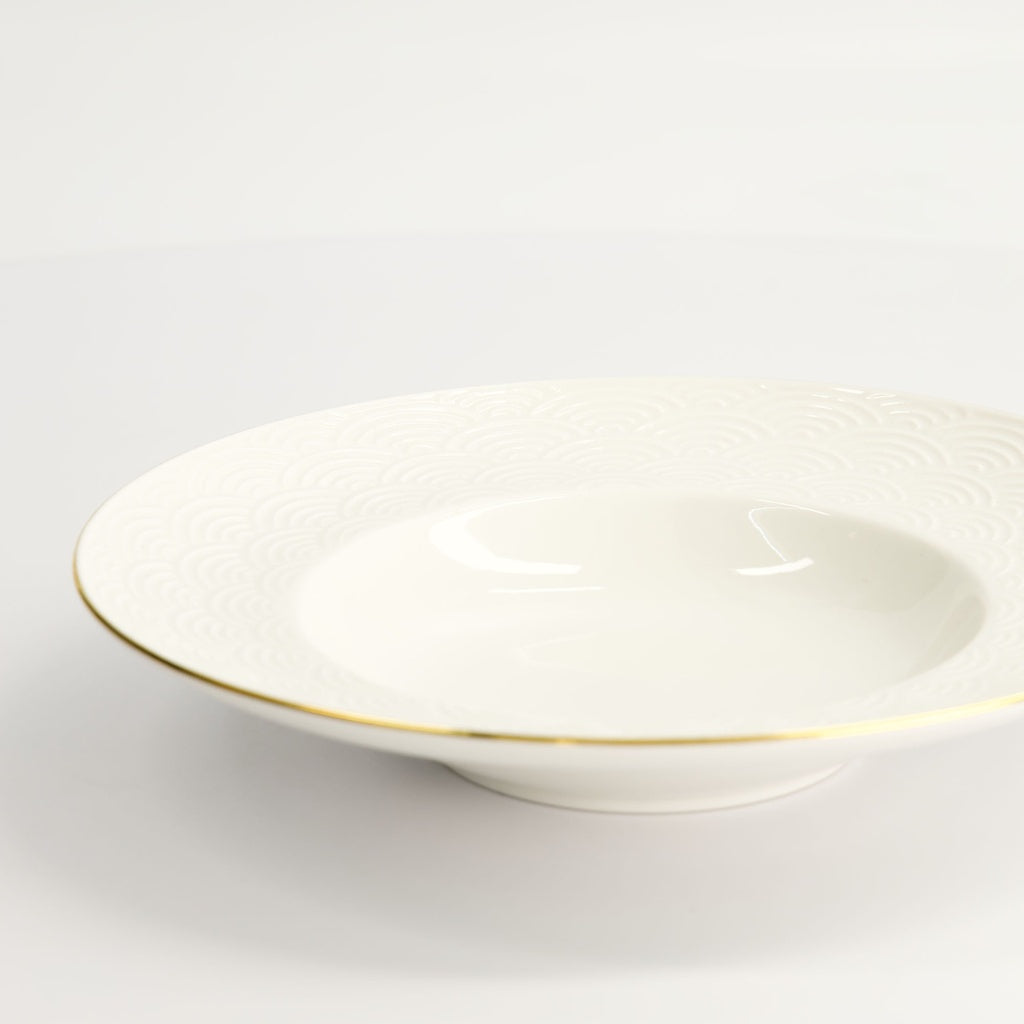 Nippon White Gold Rim Deep Plate