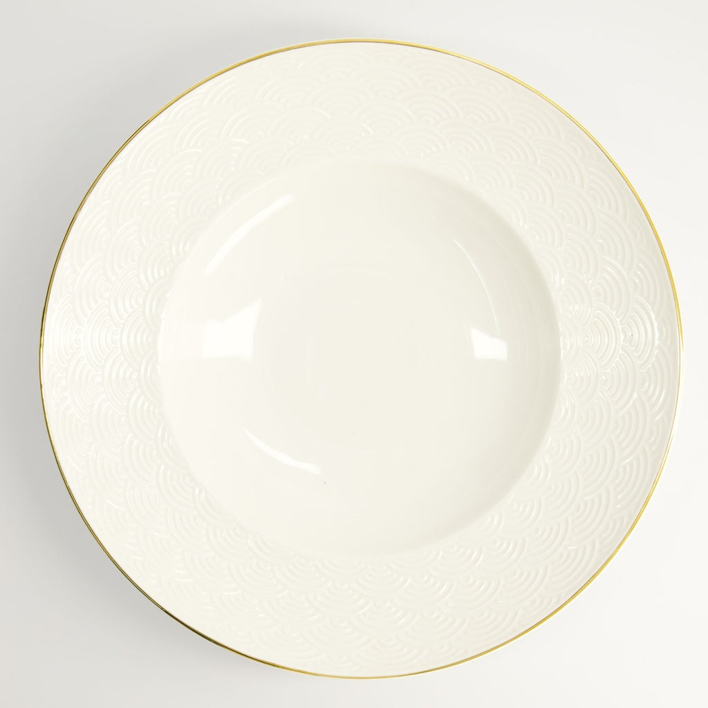 Nippon White Gold Rim Deep Plate