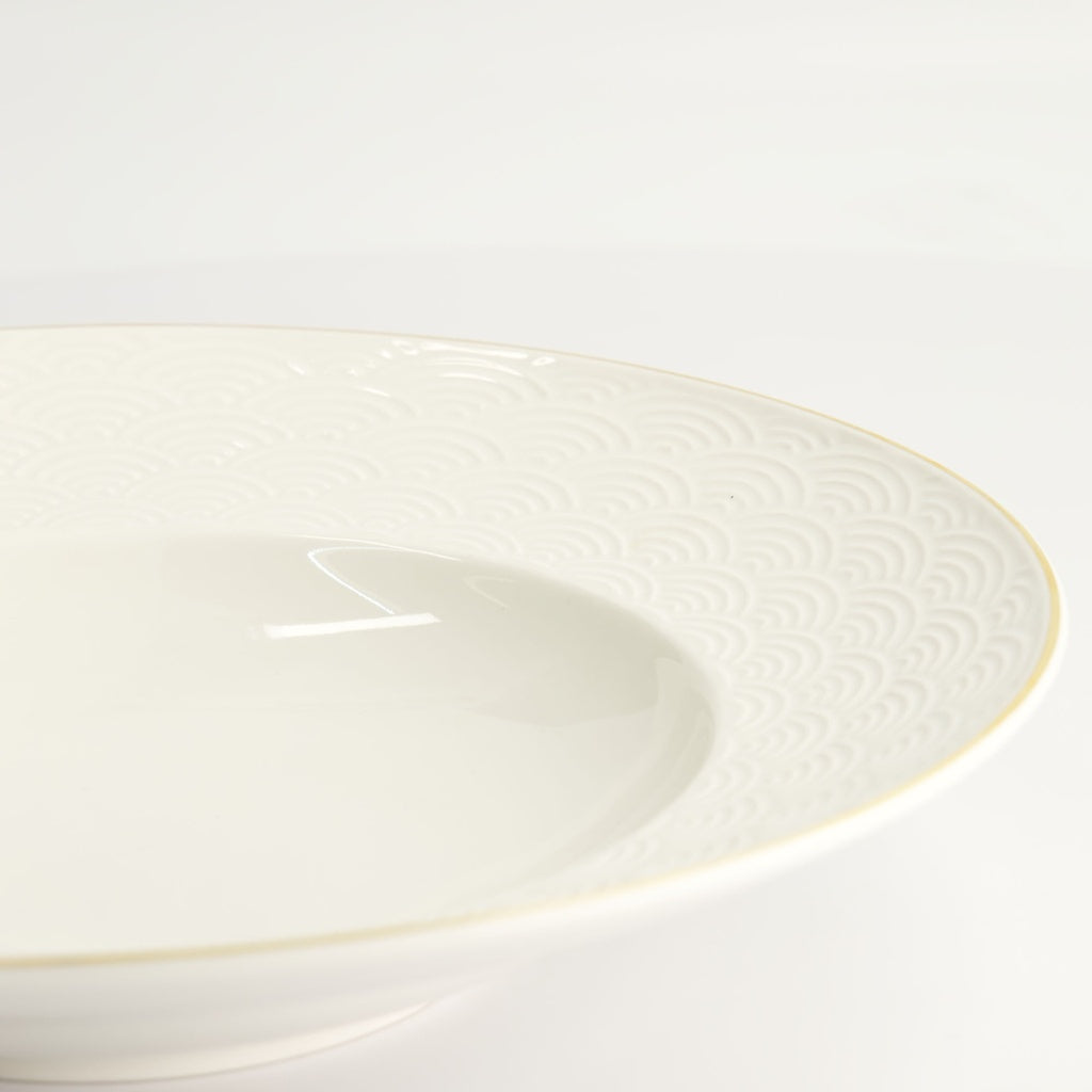 Nippon White Gold Rim Deep Plate