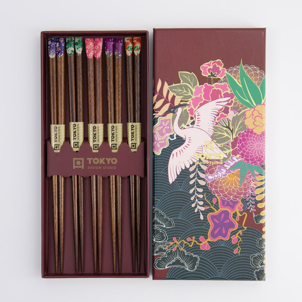 Chopstick Giftset/5 Japan Flower