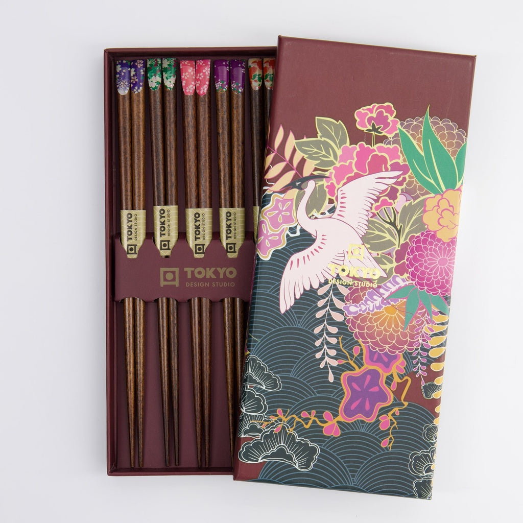 Chopstick Giftset/5 Japan Flower