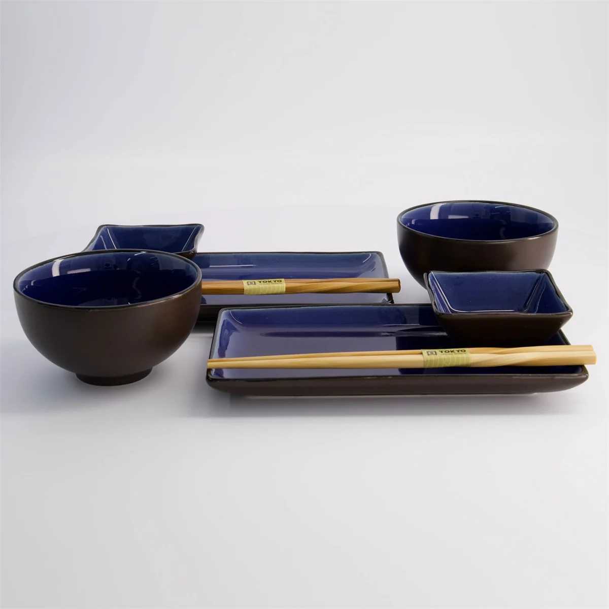 Blue Glassy 8 piece sushi gift set