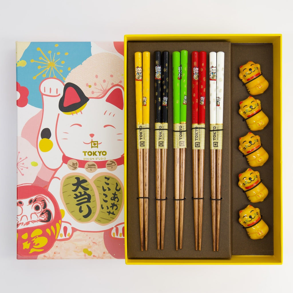 Chopstick Giftset/10 Lucky Cat