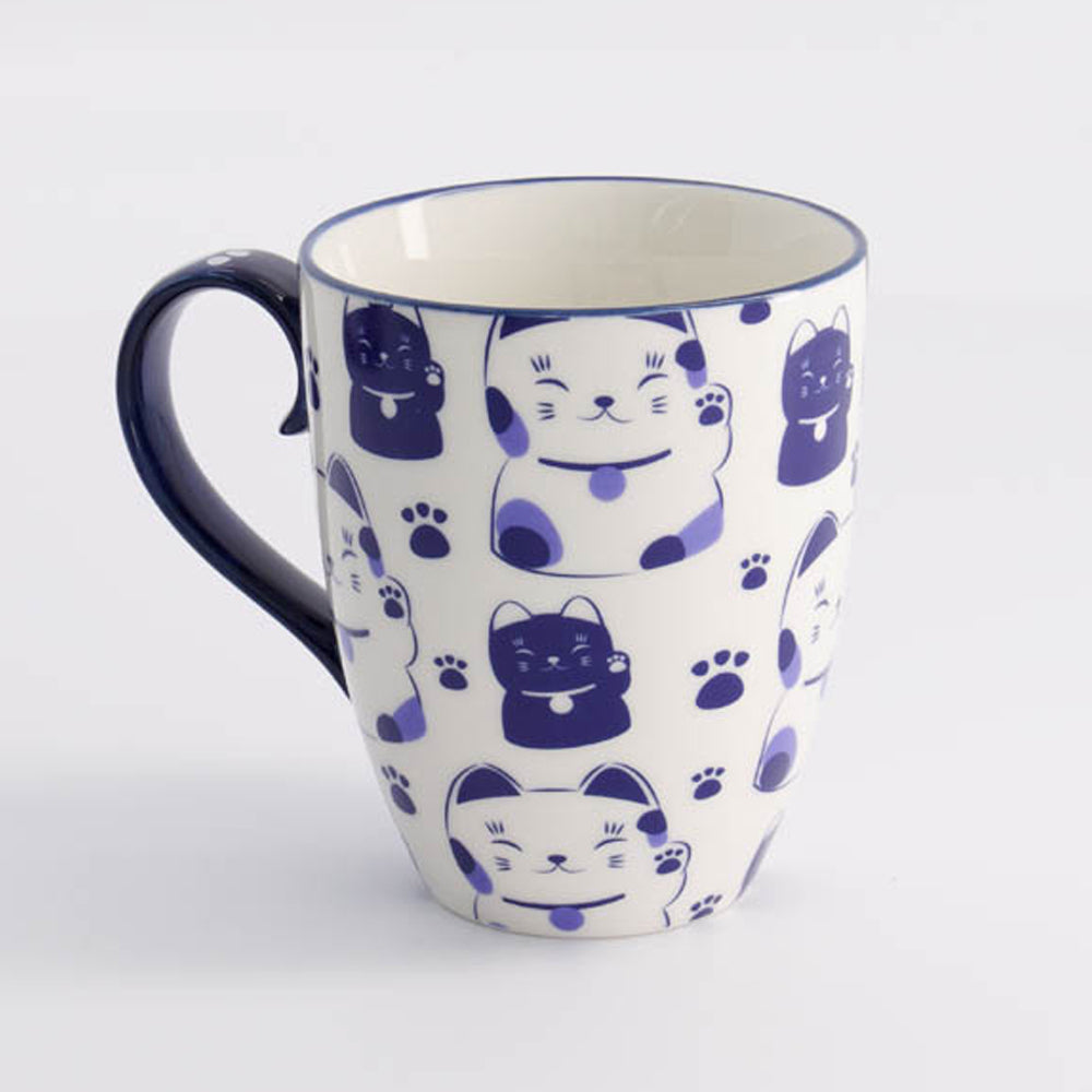 Kawaii Blue Maneko Mug W/Giftbox 8.5x10.2cm