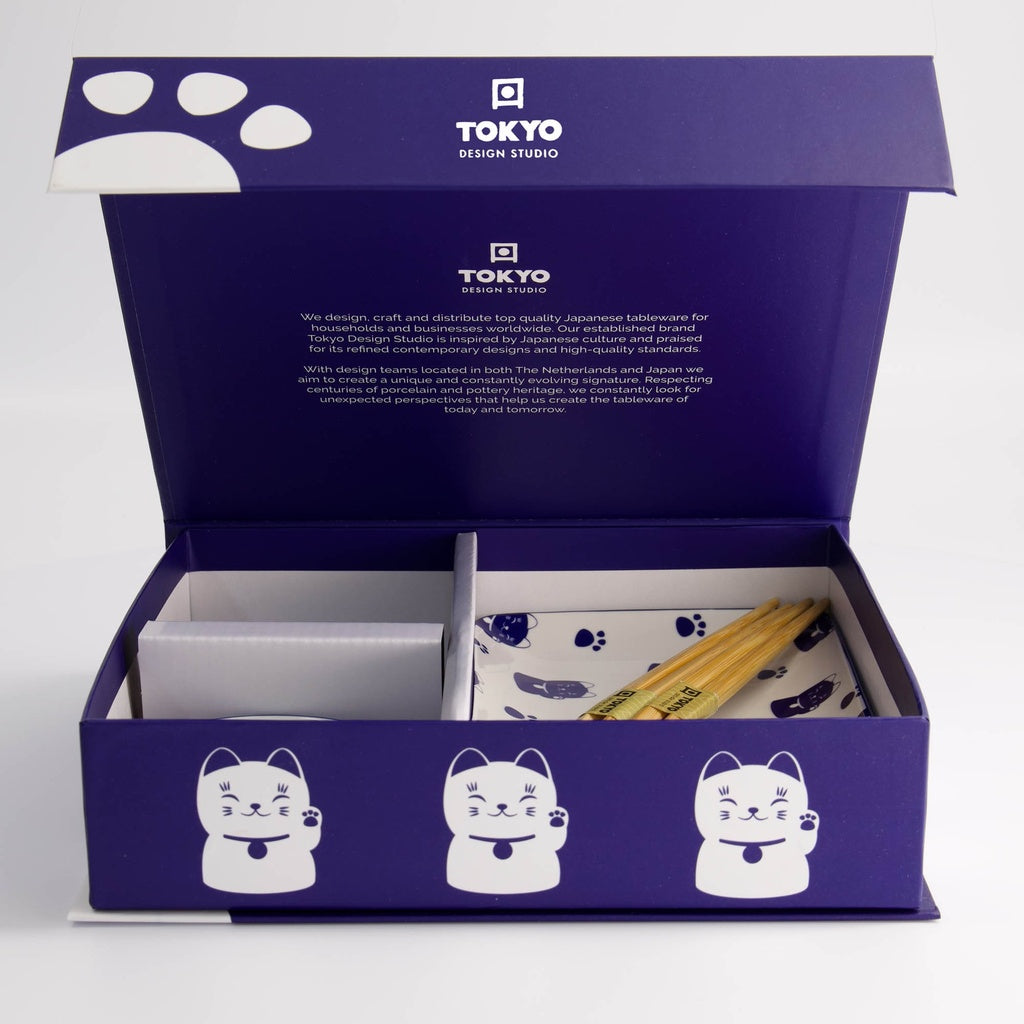 Kawaii Blue Maneko Sushi Giftset 6pcs