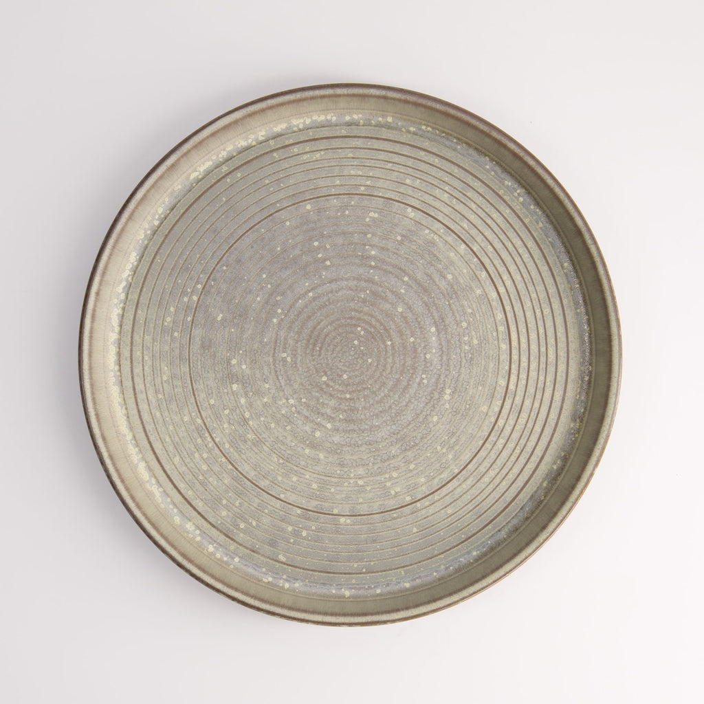 Round Plate Grey with Rim 23x3cm