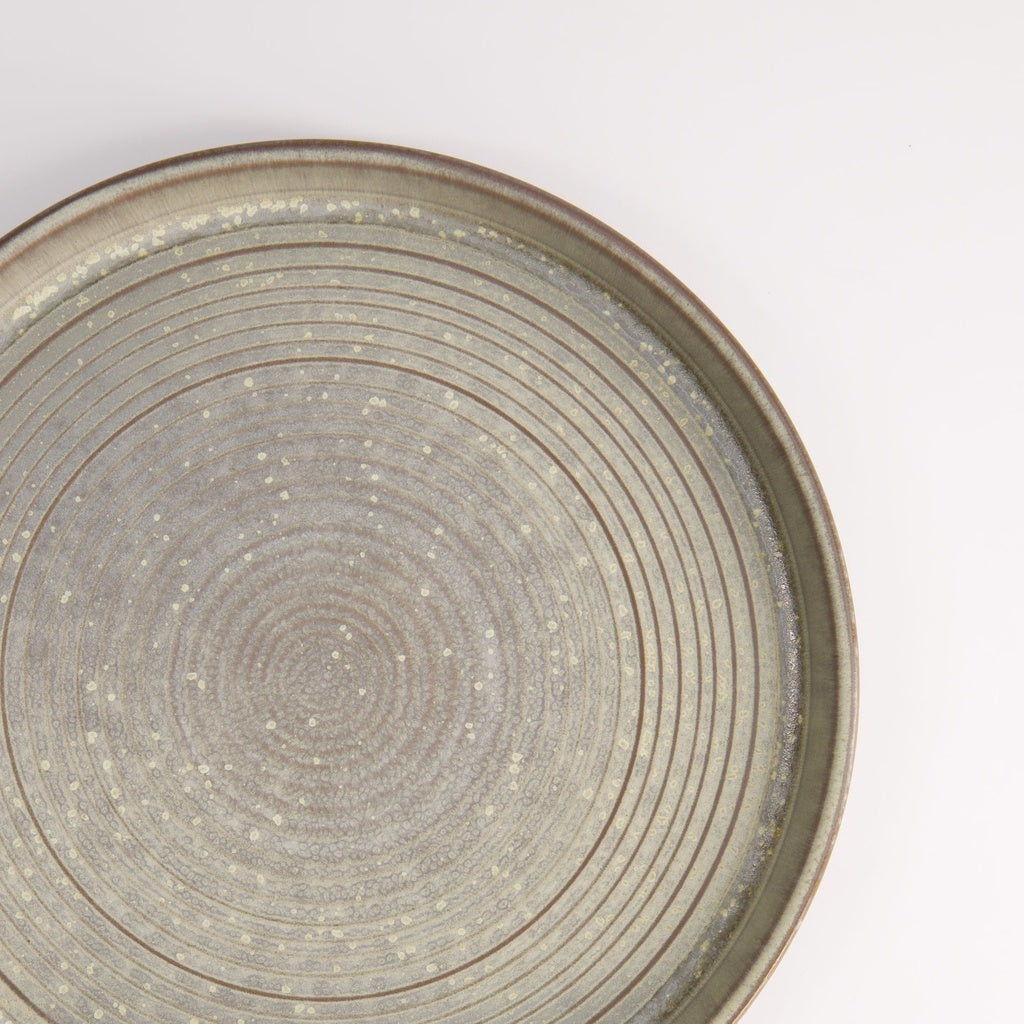 Round Plate Grey with Rim 23x3cm