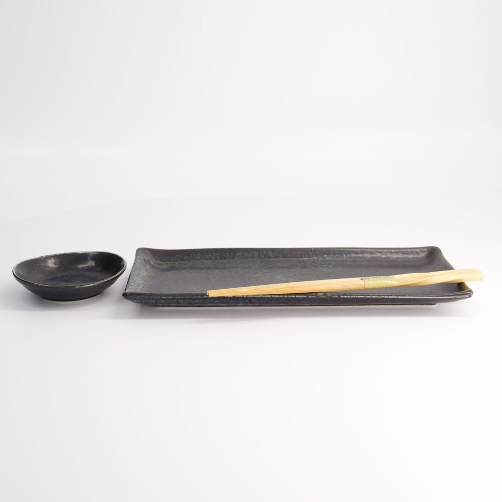 Onyx Noir Sushi Set 2pcs w/ chopsticks