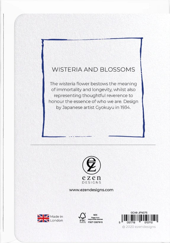 WISTERIA AND BLOSSOMS: Japanese Greeting Card