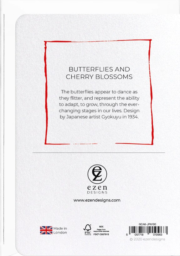 BUTTERFLIES AND CHERRY BLOSSOMS: Japanese Greeting Card