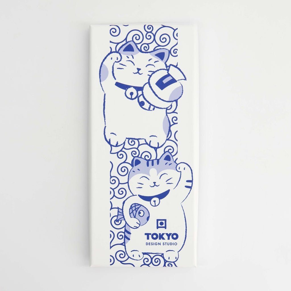 Chopstick Giftset/5 Neko Cat Blue