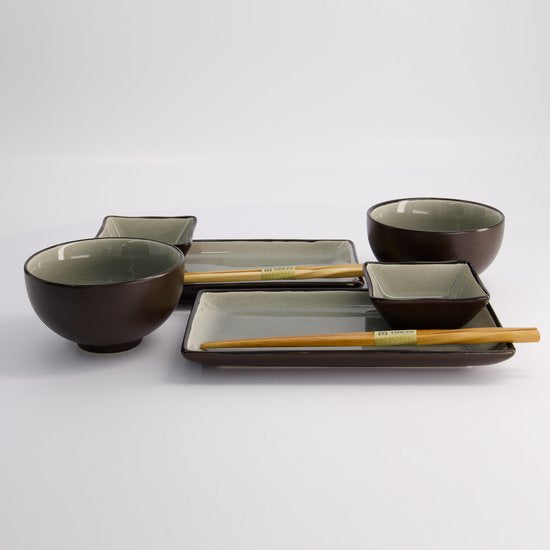 Olive Glassy 8 Piece Sushi Gift Set