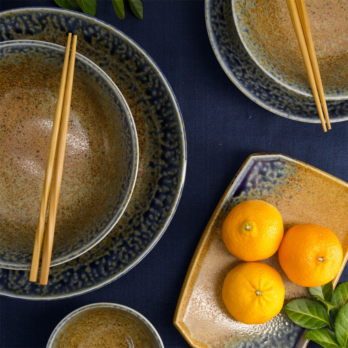 Minoyaki Reef Blue Deep Plate