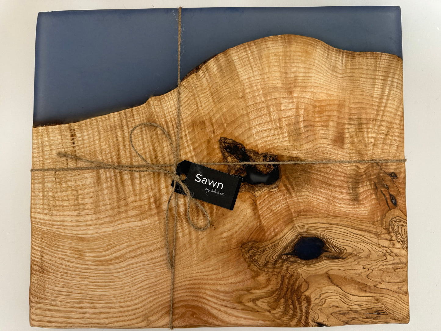 Sawn by Sarah Ash & Frosted Blue Resin Serving Board