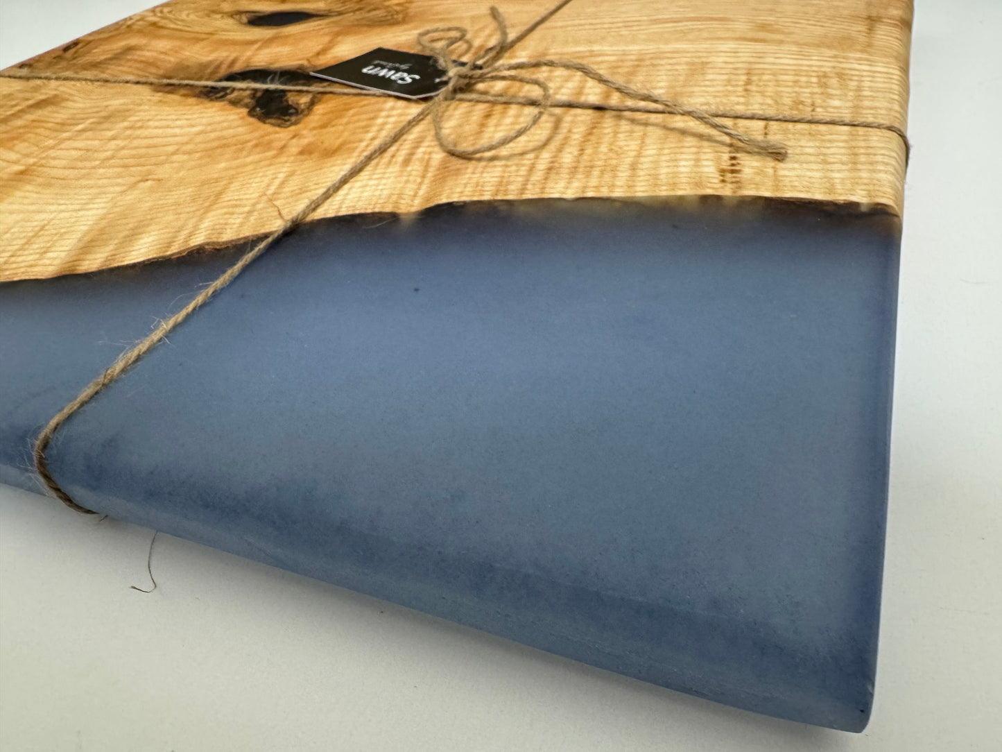 Sawn by Sarah Ash & Frosted Blue Resin Serving Board