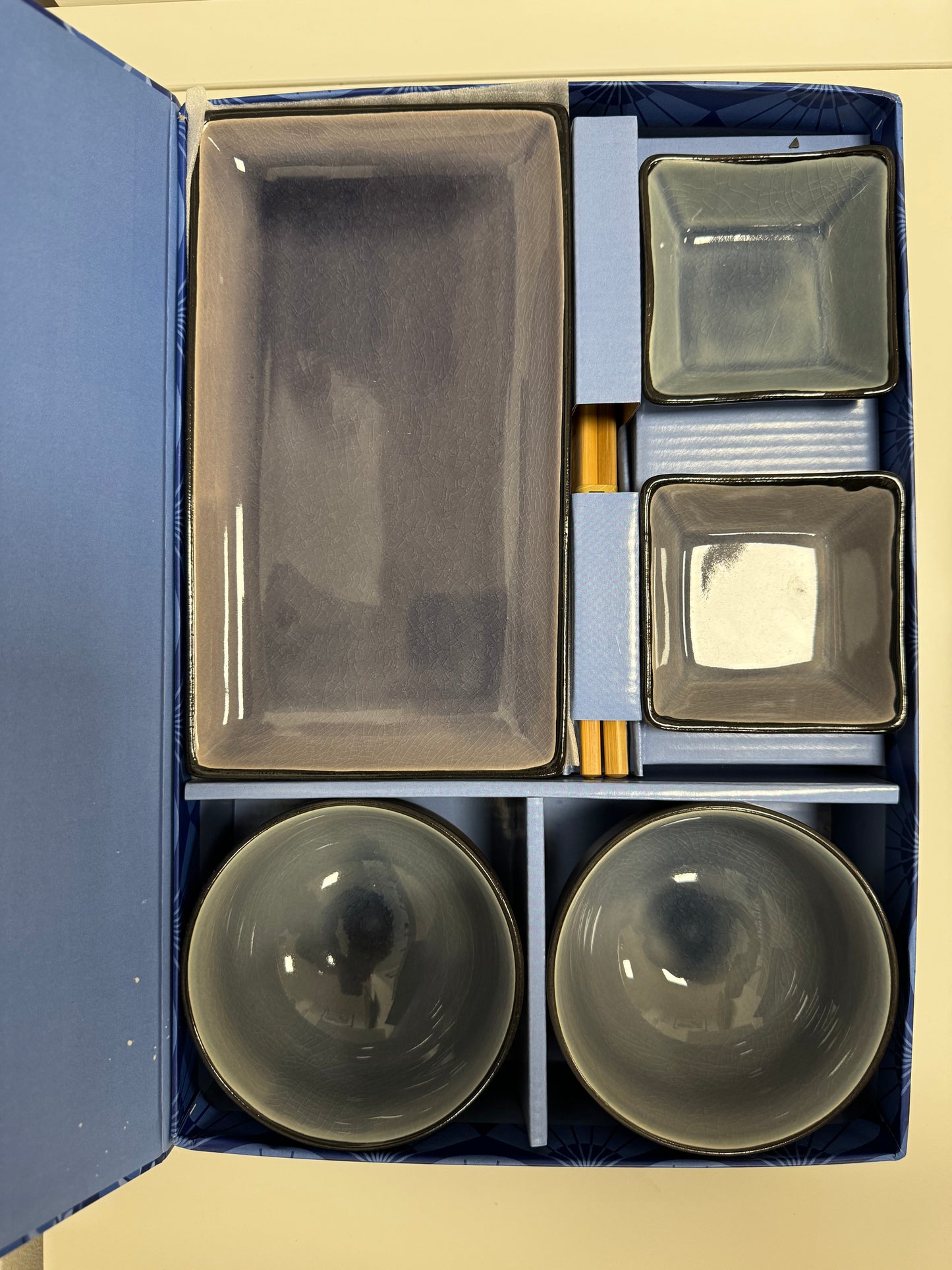 Blue Glassy 8 Piece Sushi Gift Set