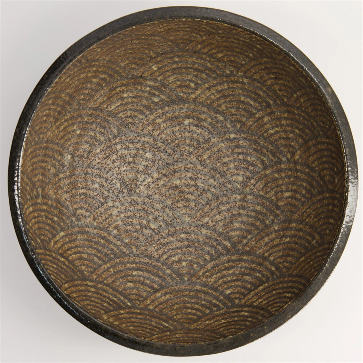 Minoyaki Bronze Matte Wave Ramen Bowl 24.6x8.6cm 1550ml