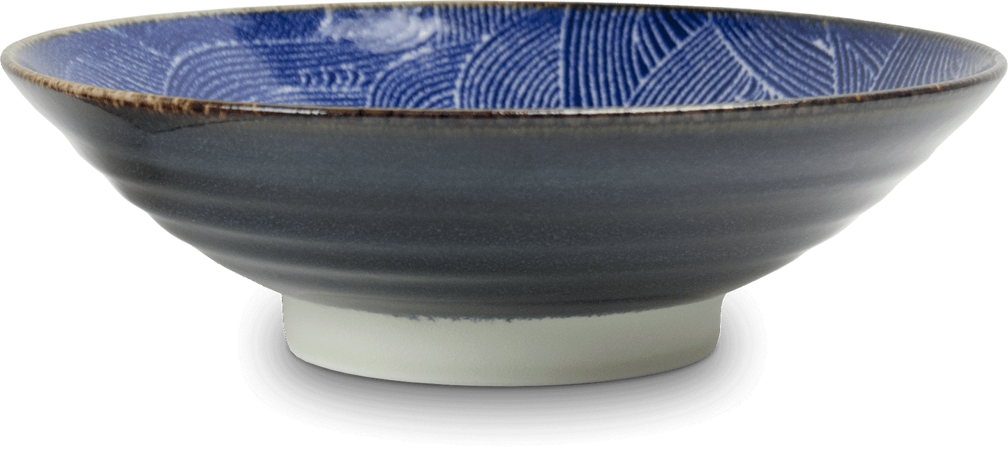Seigaiha blue and white bowl