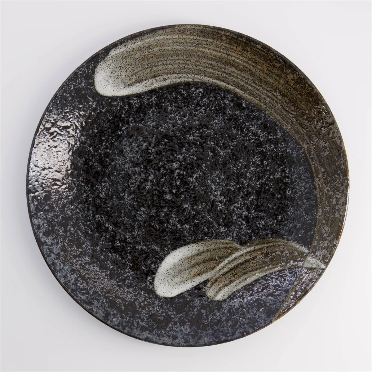 Arahake Large Round Plate 28.5x3.5cm Bk/Br 21426