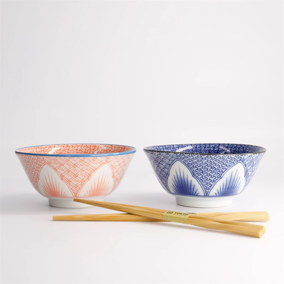 Lily Flower 2pcs Bowl Giftset Rd/Bl 14.8x6.8cm 550ml