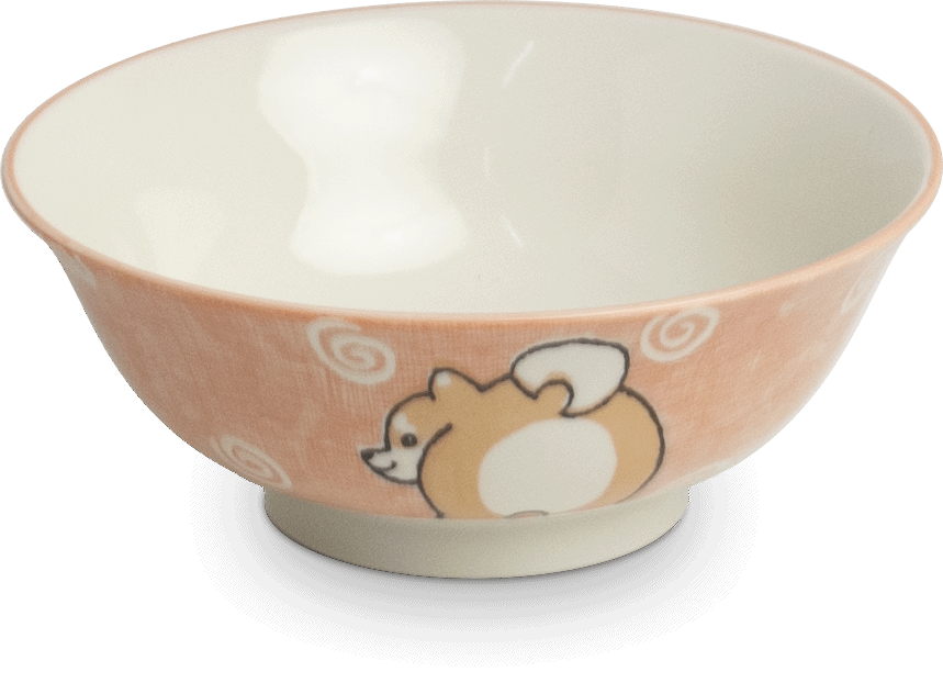 Japanese Shiba Dog Red Bowl