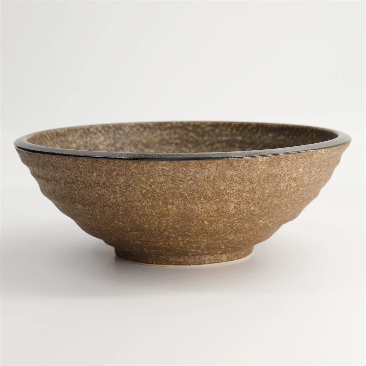 Minoyaki Bronze Matte Wave Ramen Bowl 24.6x8.6cm 1550ml