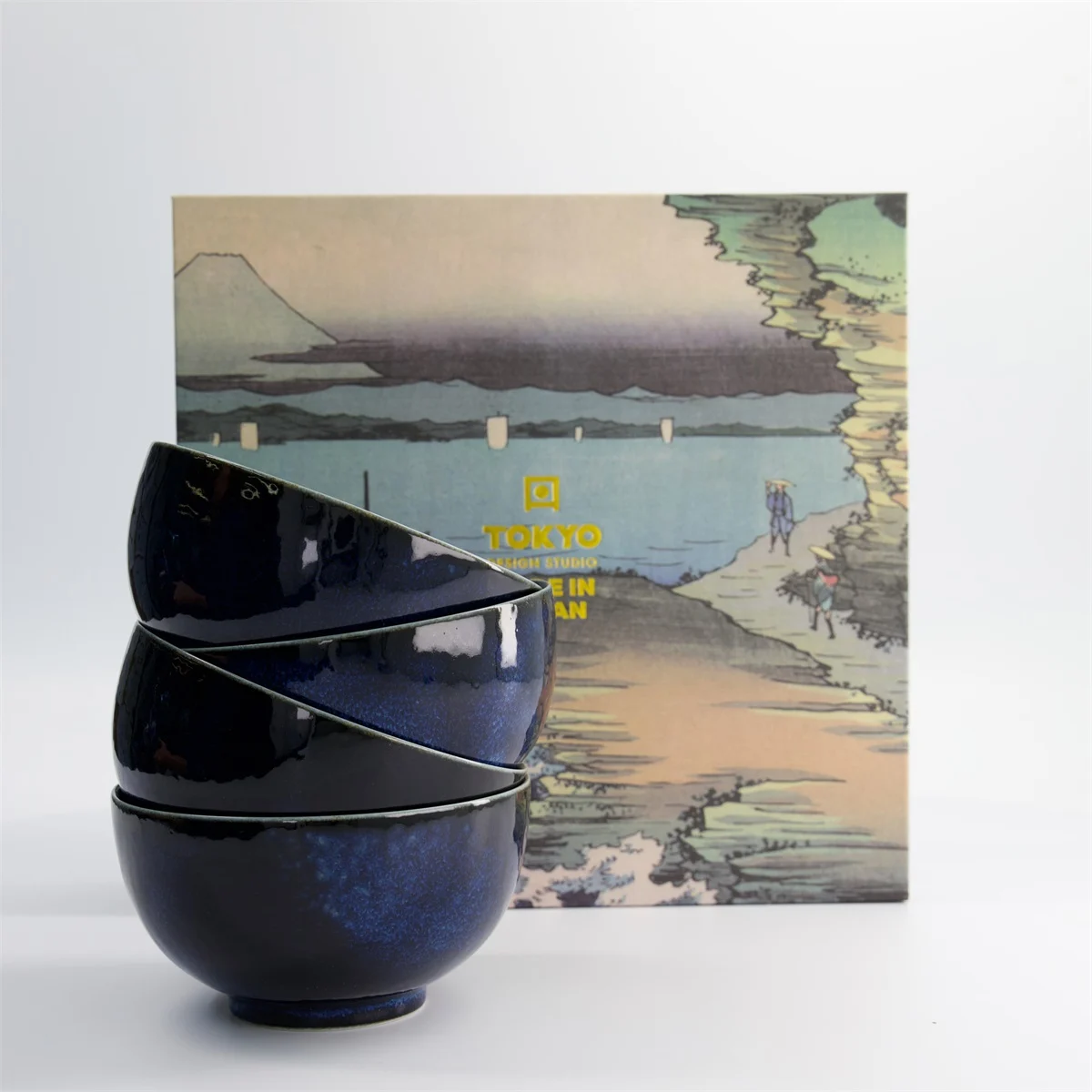 Cobalt Blue 4pcs Bowl Giftset 13.2x7.2cm 500ml