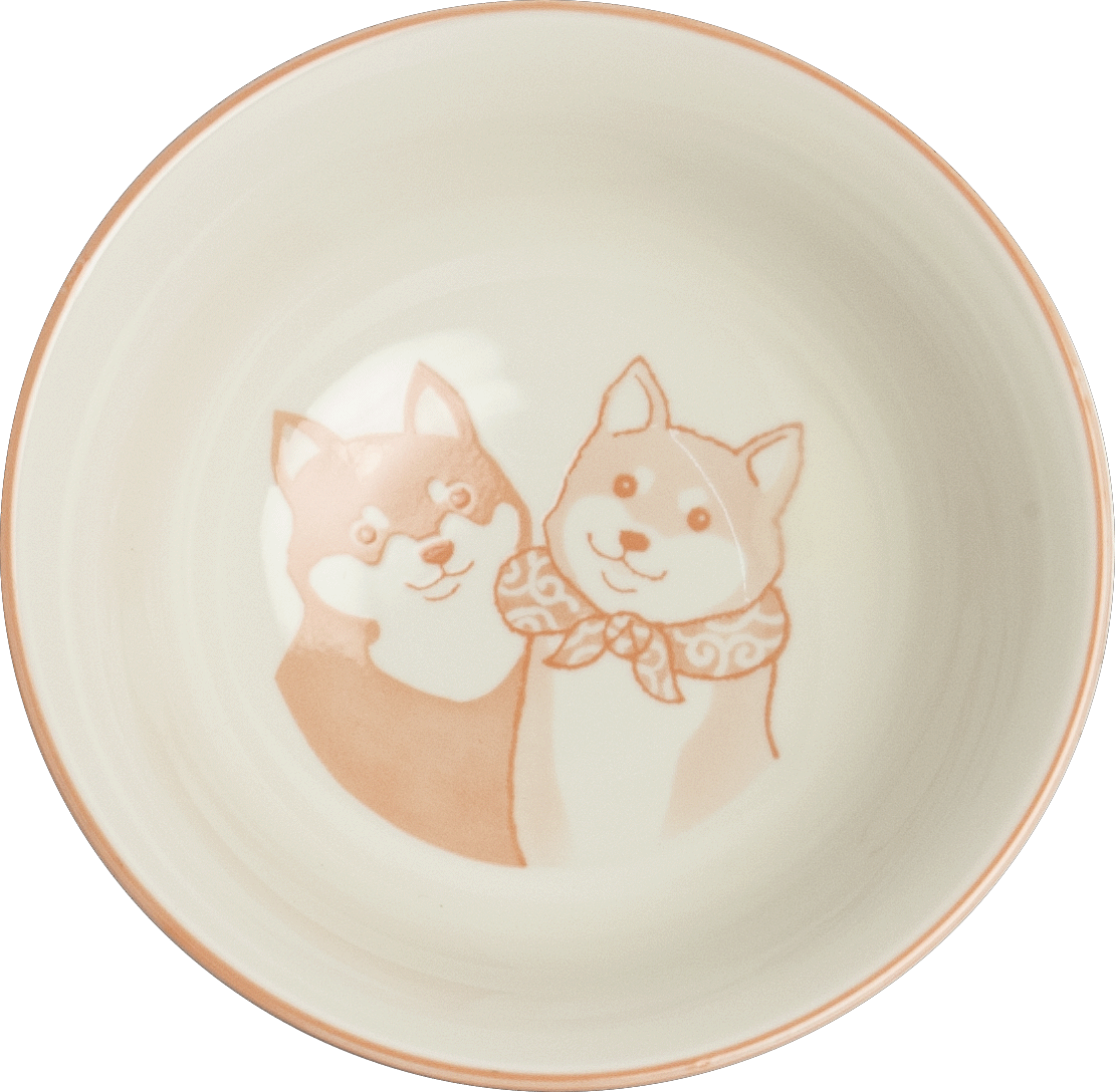 Japanese Shiba Dog Red Bowl