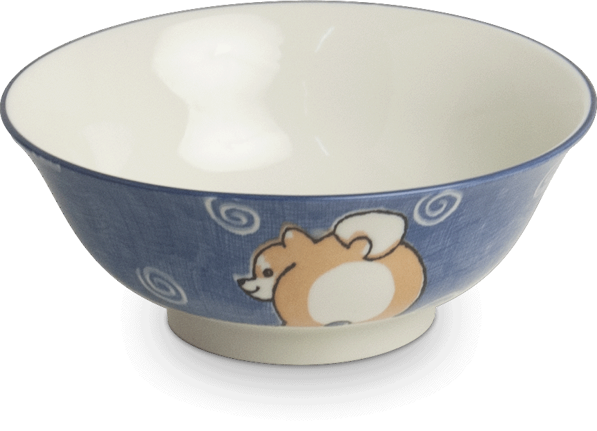 Japanese Shiba Dog Blue Bowl