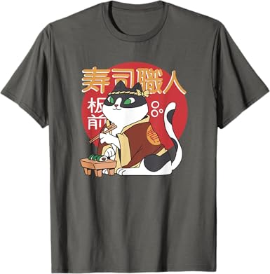 Sushi Chef Cat Japanese Japan T-Shirt