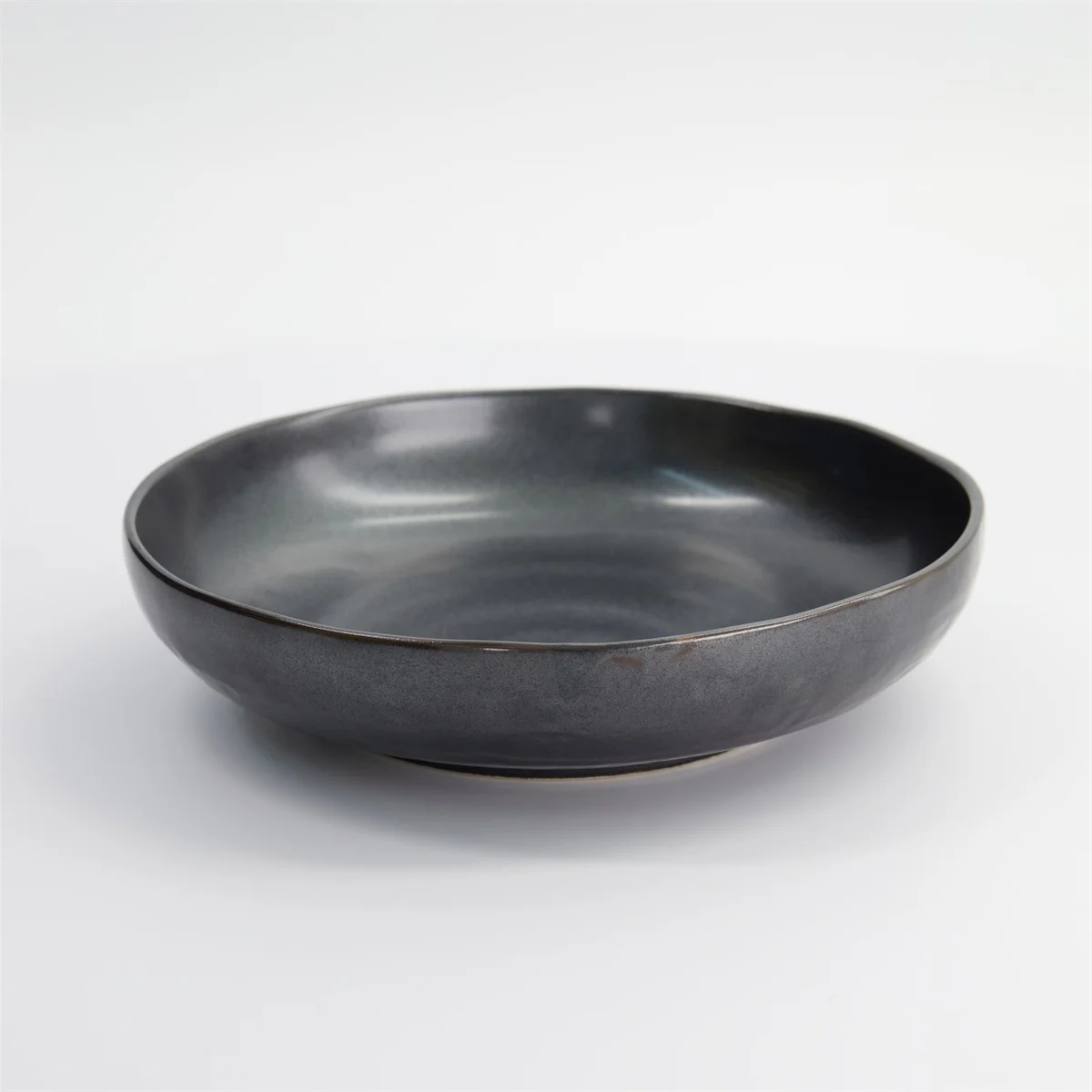Tetsu Kessho Black Shallow Bowl 21x5cm 1000ml