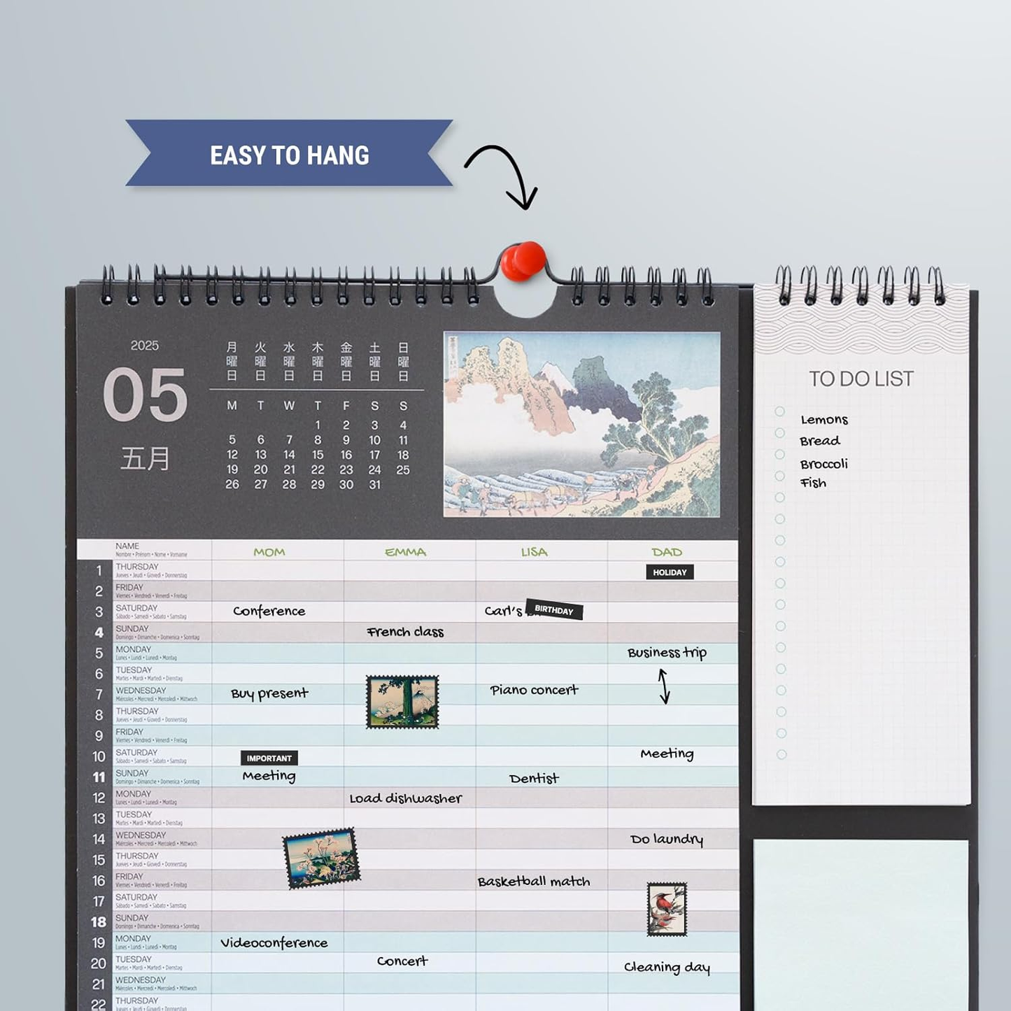 Hokusai Wall Planner 2025