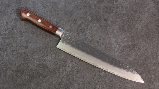 Seisuke Swedish Steel-stn Hammered Gyuto 210mm, Mahogany Handle