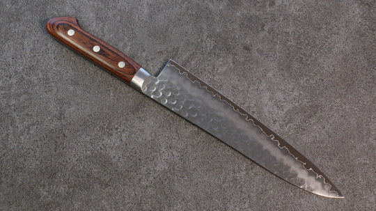 Seisuke Swedish Steel-stn Hammered Gyuto 210mm, Mahogany Handle