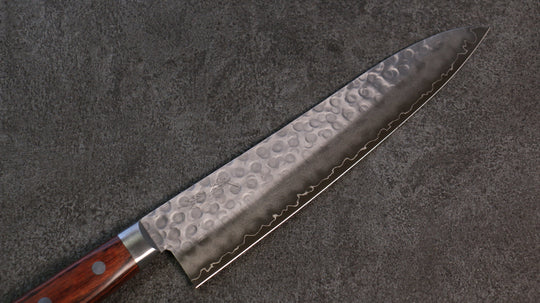 Seisuke Swedish Steel-stn Hammered Gyuto 210mm, Mahogany Handle