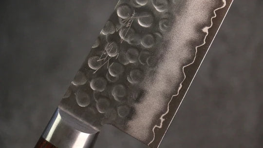 Seisuke Swedish Steel-stn Hammered Gyuto 210mm, Mahogany Handle
