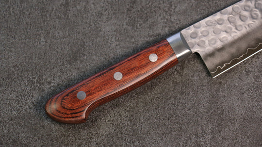 Seisuke Swedish Steel-stn Hammered Gyuto 210mm, Mahogany Handle