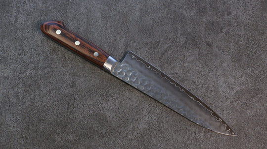 Seisuke Swedish Steel-stn Hammered Gyuto 180mm, Mahogany Handle