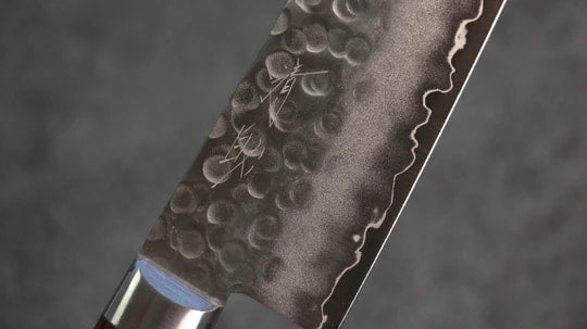 Seisuke Swedish Steel-stn Hammered Gyuto 180mm, Mahogany Handle