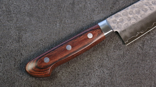 Seisuke Swedish Steel-stn Hammered Gyuto 180mm, Mahogany Handle