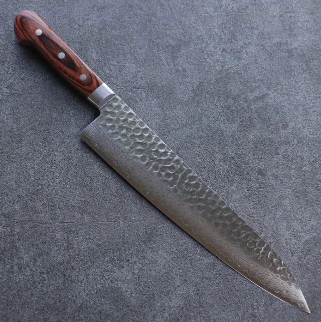 Seisuke VG10 17 Layer Damascus Gyuto 270mm Mahogany handle