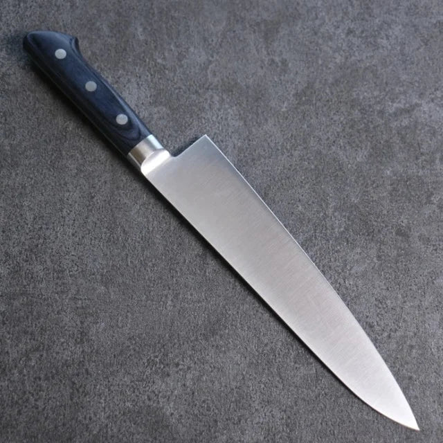 Seitan Molybdenum Gyuto 210mm - Navy blue pakka wood handle with sheath