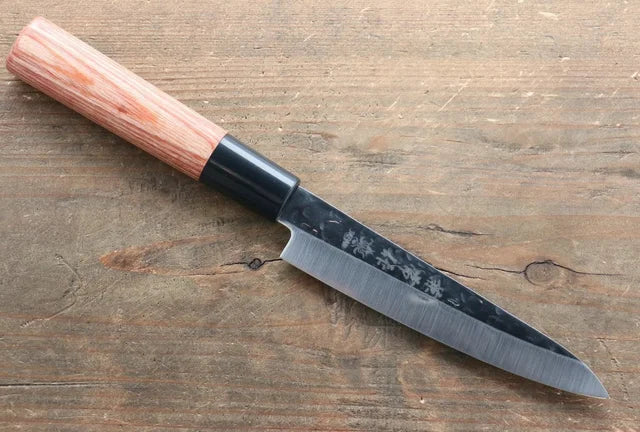 Kanetsune DSR-1K6 Hammered Petty-Utility 120mm Red Pakka wood Handle