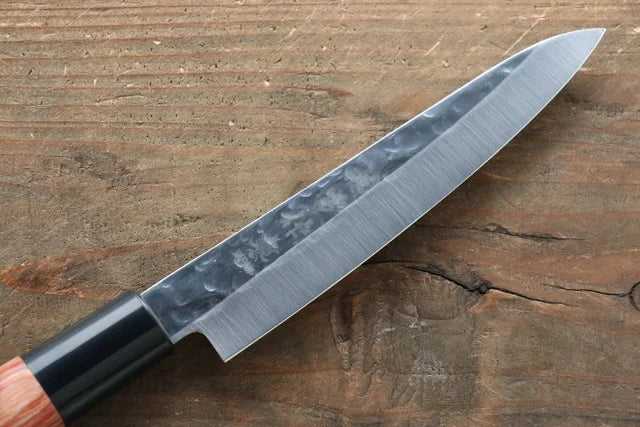Kanetsune DSR-1K6 Hammered Petty-Utility 120mm Red Pakka wood Handle