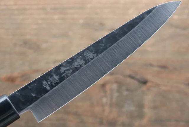 Kanetsune DSR-1K6 Hammered Petty-Utility 120mm Red Pakka wood Handle